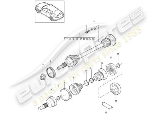 a part diagram from the Porsche Panamera 970 parts catalogue