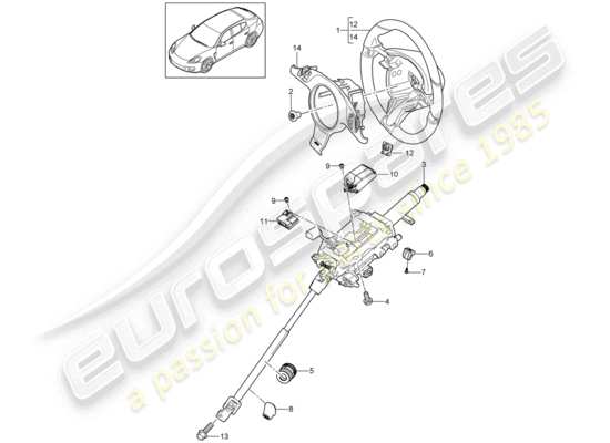 a part diagram from the Porsche Panamera 970 parts catalogue