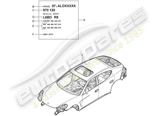 a part diagram from the Porsche Panamera 970 (2010) parts catalogue