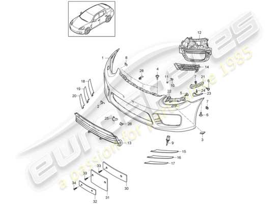 a part diagram from the Porsche Panamera 970 parts catalogue