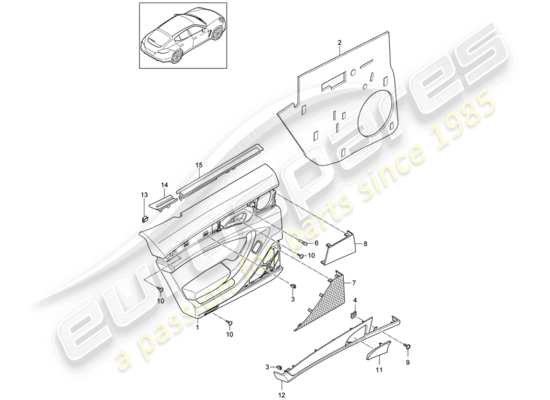 a part diagram from the Porsche Panamera 970 parts catalogue