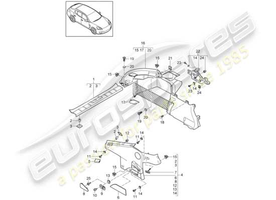 a part diagram from the Porsche Panamera 970 parts catalogue