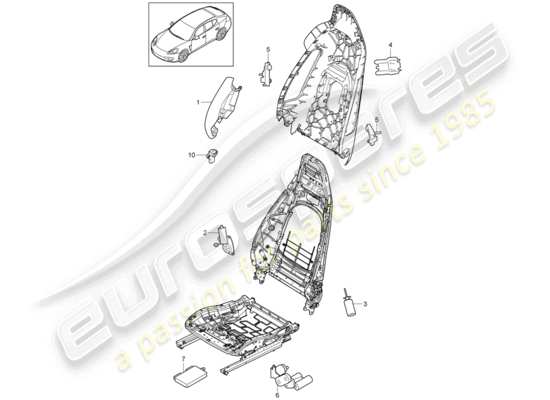 a part diagram from the Porsche Panamera 970 parts catalogue