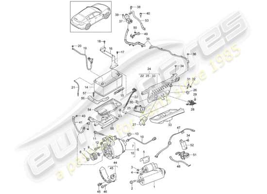 a part diagram from the Porsche Panamera 970 parts catalogue