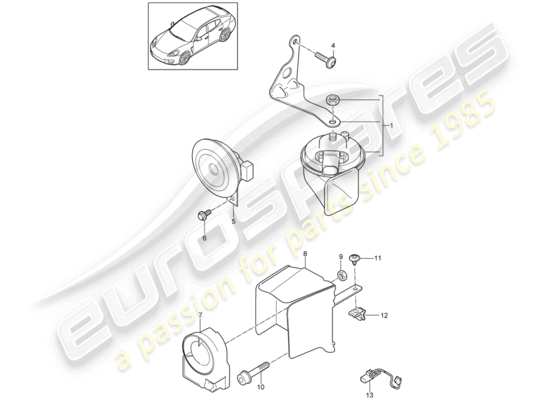 a part diagram from the Porsche Panamera 970 parts catalogue