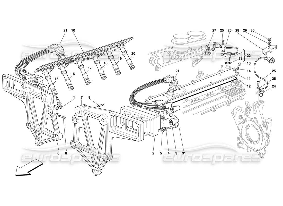 Ferrari F50 IGNITION SYSTEM Parts Diagram