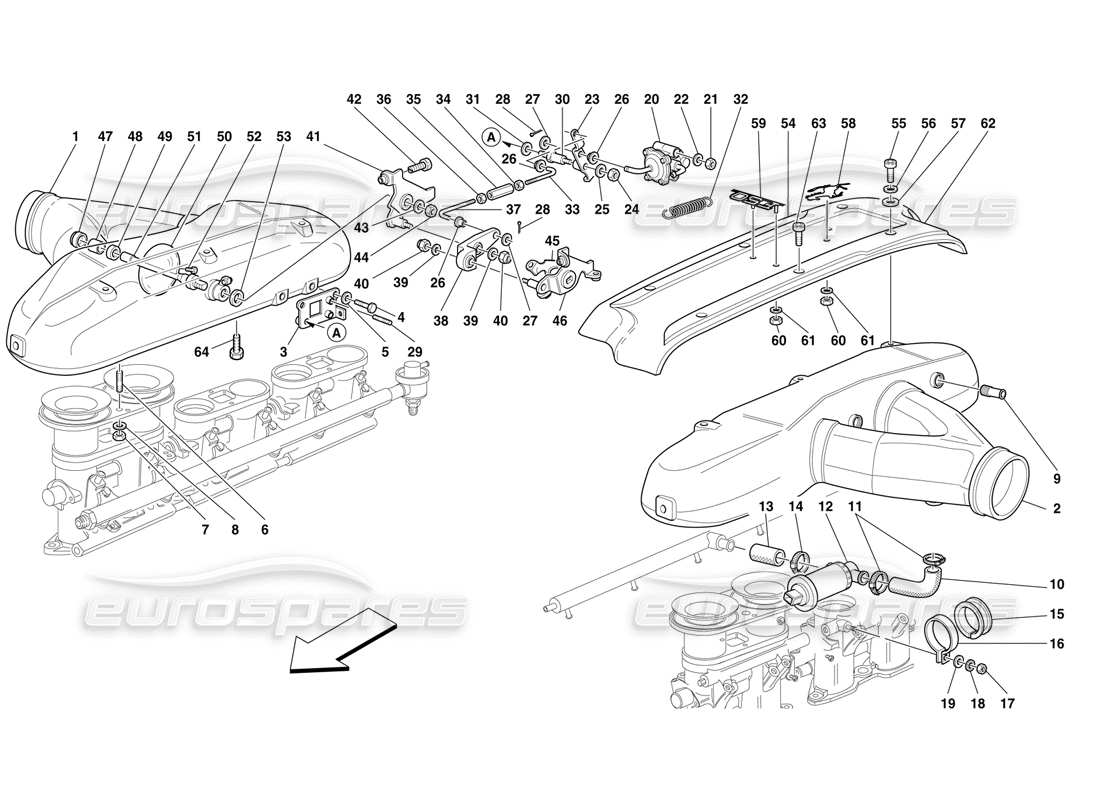 Ferrari F50 Air Boxes and Controls Parts Diagram