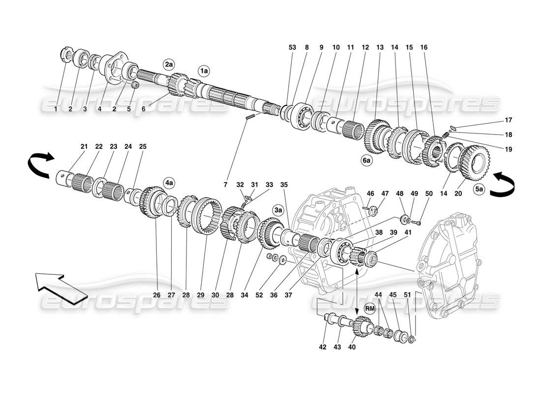 Ferrari F50 GEARBOX MAIN SHAFT Part Diagram