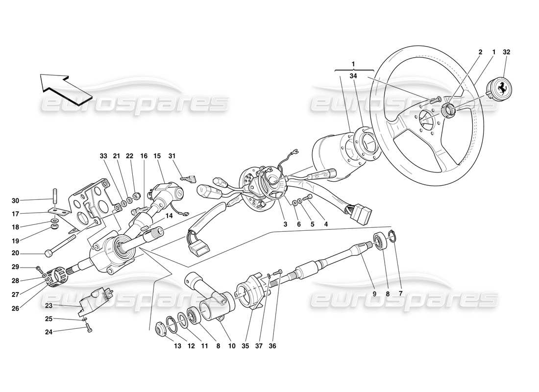Ferrari F50 Steering Column Parts Diagram