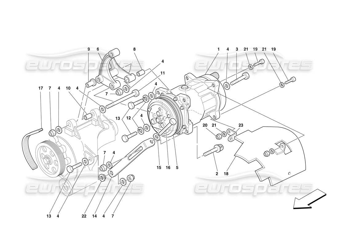 Ferrari F50 AIR CONDITIONING COMPRESSOR Parts Diagram