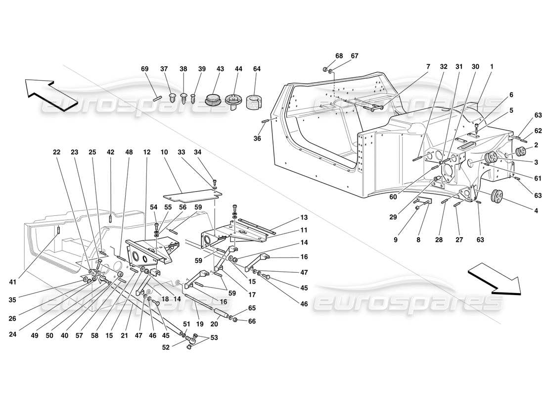 Ferrari F50 Frame and Structures Parts Diagram