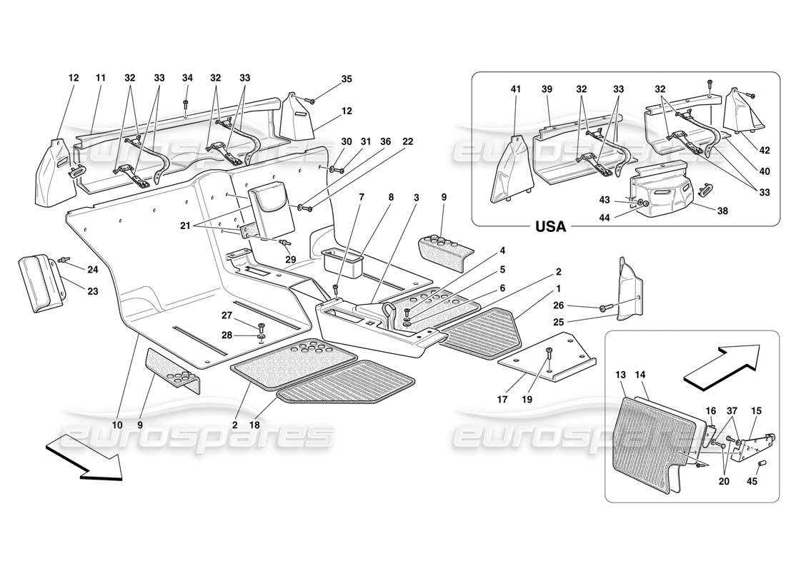 Ferrari F50 Inner Trims Part Diagram