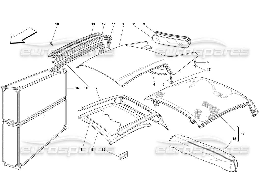 Ferrari F50 Hard-Top Part Diagram