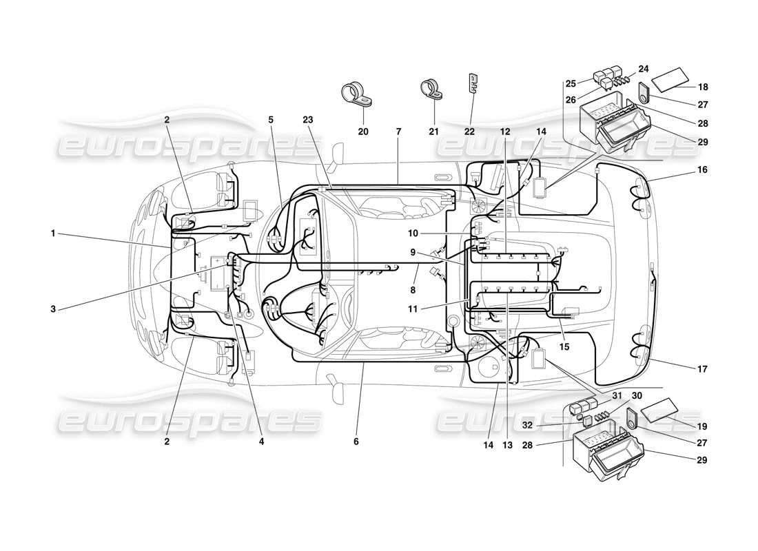 Ferrari F50 electrical system Parts Diagram