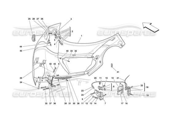 a part diagram from the Ferrari F50 parts catalogue