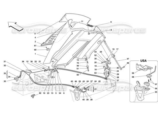 a part diagram from the Ferrari F50 parts catalogue