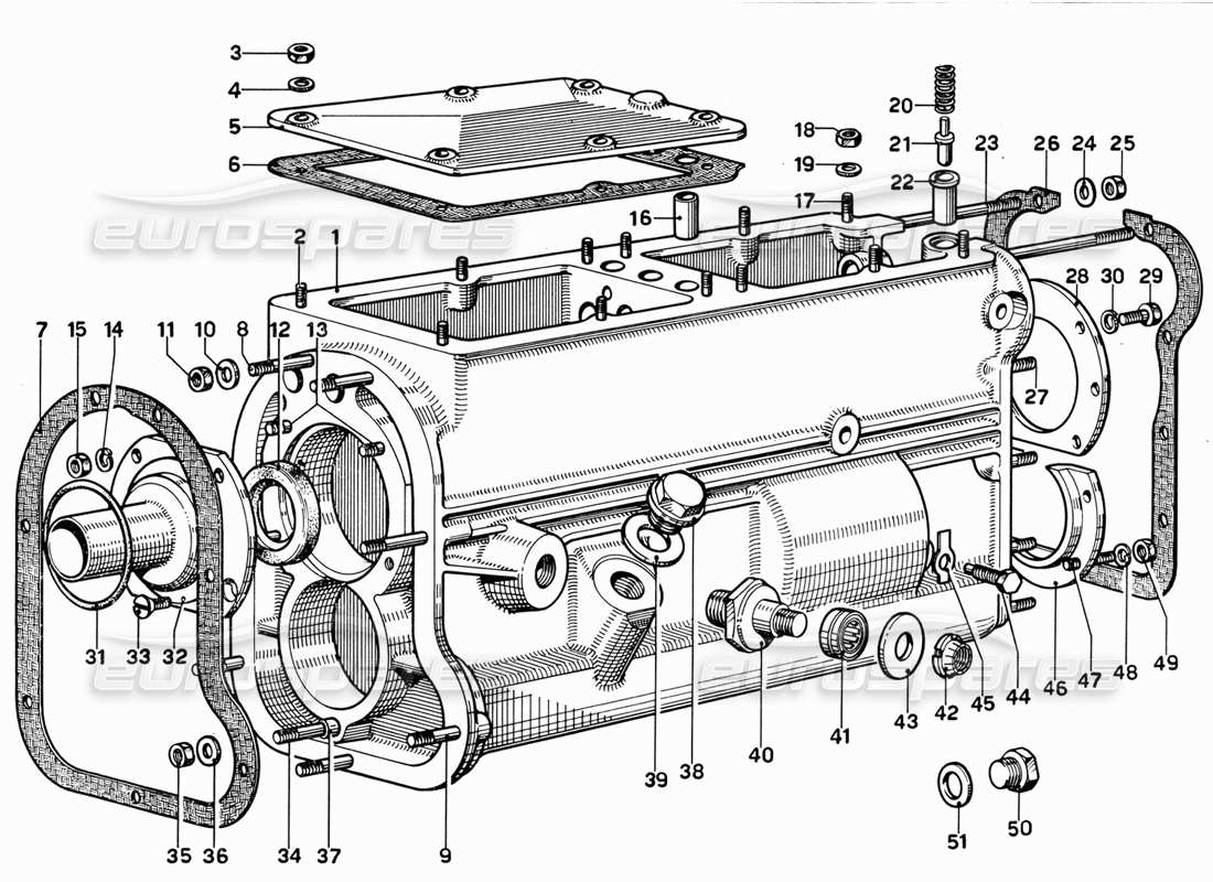 Ferrari 365 GT 2+2 (Mechanical) Gear Box Part Diagram