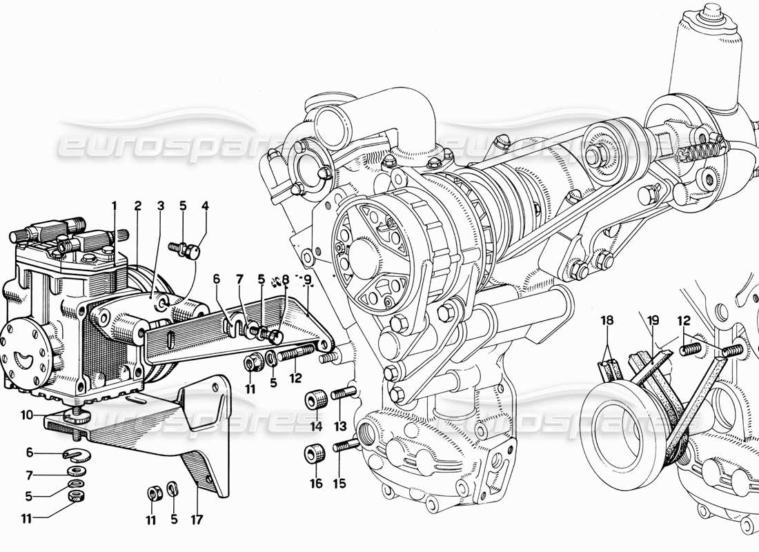 Ferrari 365 GT 2+2 (Mechanical) Air Conditioning Parts Diagram