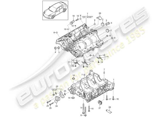 a part diagram from the Porsche Panamera 970 parts catalogue