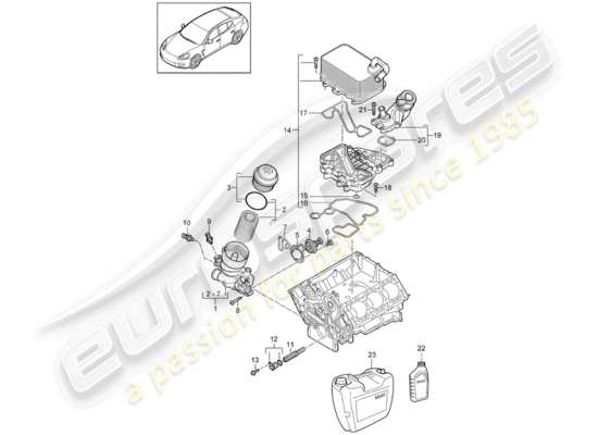 a part diagram from the Porsche Panamera 970 parts catalogue