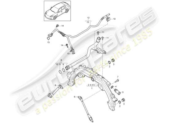 a part diagram from the Porsche Panamera 970 parts catalogue