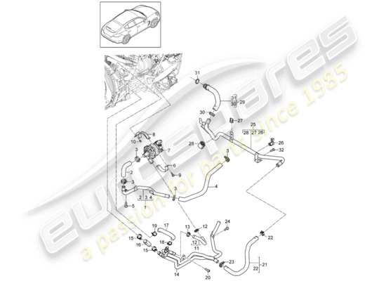 a part diagram from the Porsche Panamera 970 parts catalogue