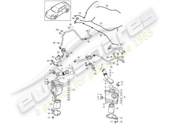 a part diagram from the Porsche Panamera 970 parts catalogue