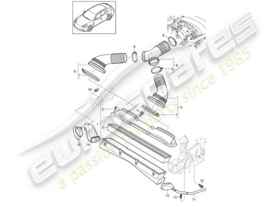 a part diagram from the Porsche Panamera 970 parts catalogue