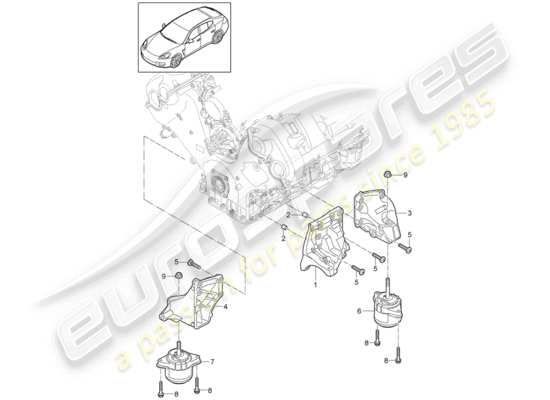 a part diagram from the Porsche Panamera 970 (2011) parts catalogue