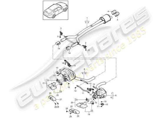 a part diagram from the Porsche Panamera 970 parts catalogue