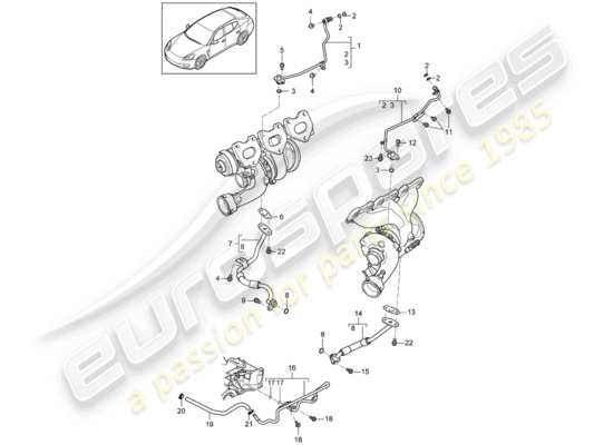 a part diagram from the Porsche Panamera 970 parts catalogue