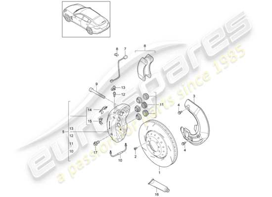 a part diagram from the Porsche Panamera 970 (2011) parts catalogue