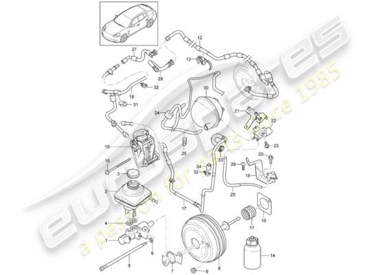a part diagram from the Porsche Panamera 970 (2011) parts catalogue