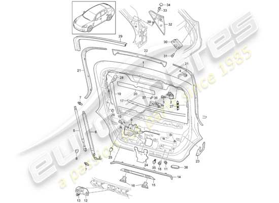 a part diagram from the Porsche Panamera 970 parts catalogue