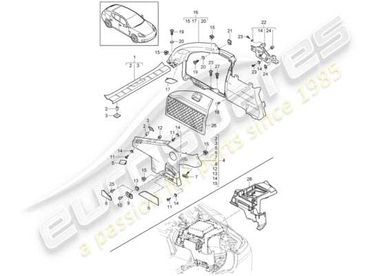 a part diagram from the Porsche Panamera 970 parts catalogue