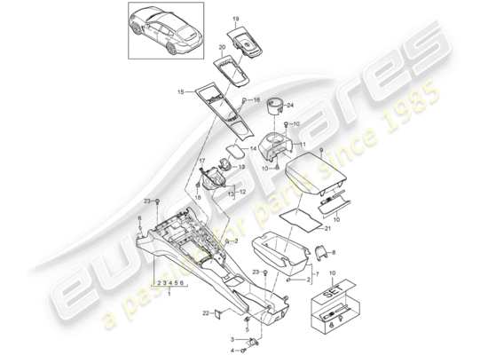 a part diagram from the Porsche Panamera 970 parts catalogue