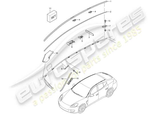 a part diagram from the Porsche Panamera 970 parts catalogue