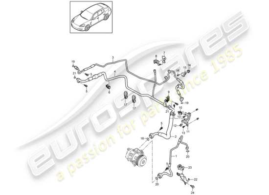 a part diagram from the Porsche Panamera 970 parts catalogue