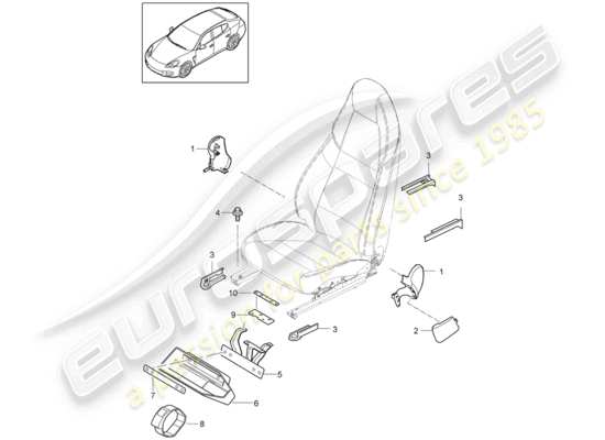 a part diagram from the Porsche Panamera 970 parts catalogue