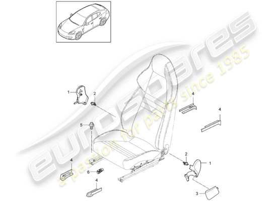 a part diagram from the Porsche Panamera 970 (2011) parts catalogue