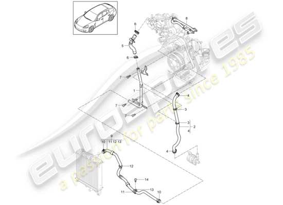 a part diagram from the Porsche Panamera 970 parts catalogue