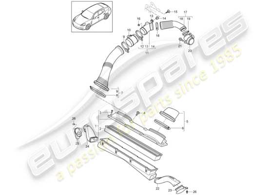 a part diagram from the Porsche Panamera 970 (2012) parts catalogue