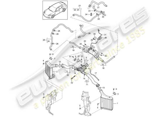 a part diagram from the Porsche Panamera 970 parts catalogue