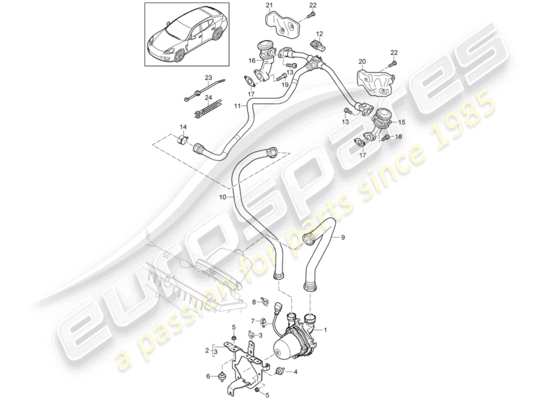 a part diagram from the Porsche Panamera 970 parts catalogue