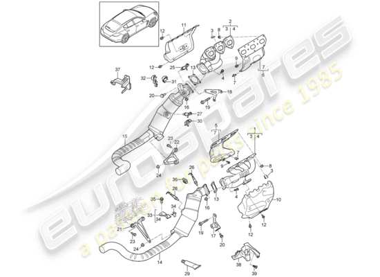 a part diagram from the Porsche Panamera 970 parts catalogue