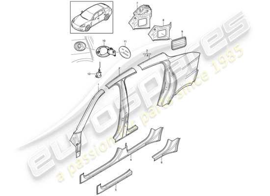 a part diagram from the Porsche Panamera 970 parts catalogue