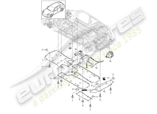 a part diagram from the Porsche Panamera 970 parts catalogue