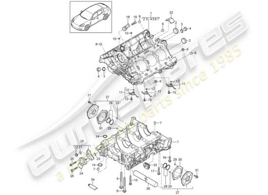 a part diagram from the Porsche Panamera 970 parts catalogue