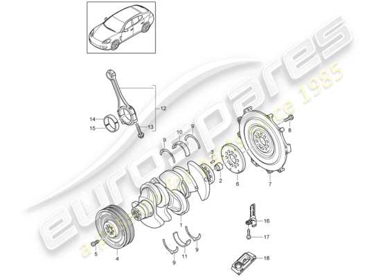 a part diagram from the Porsche Panamera 970 parts catalogue