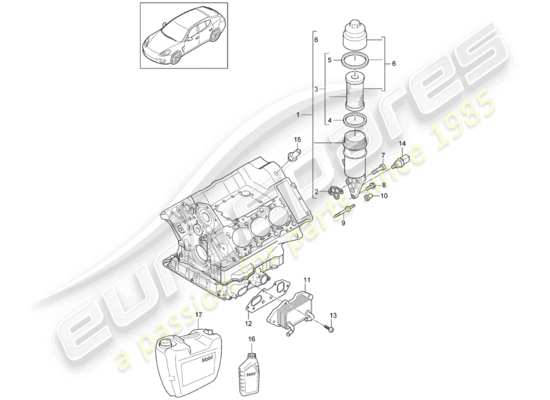 a part diagram from the Porsche Panamera 970 parts catalogue